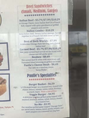 Chicago Paulie’s menu 2